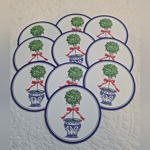 Roseanne Beck Collections Christmas Paper Coasters Open Box Set Of 10